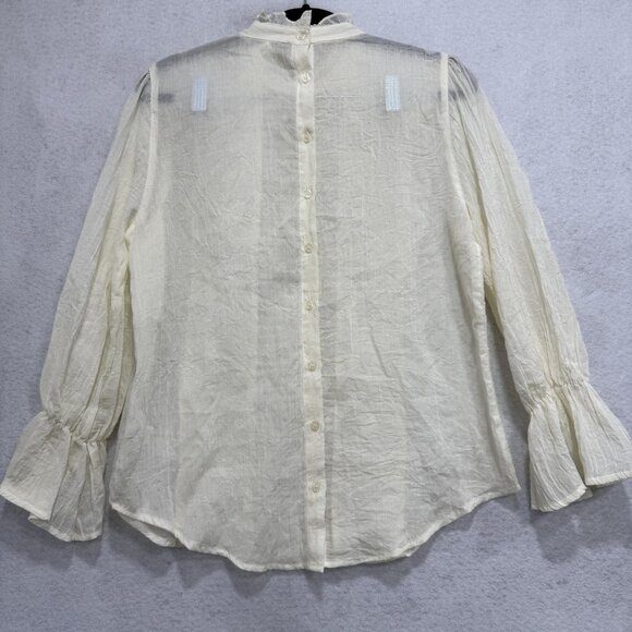 Sundance Once Upon A Time Blouse Womens Small Lace Victorian Puff Sleeve USA Top - Picture 9 of 10